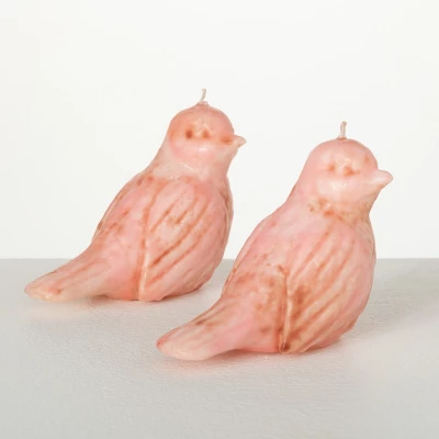 3.5"H Sullivans Pink Bird Candles - Set Of 2, Pink 4 3.5"H Sullivans Pink Bird Candles - Set Of 2, Pink - Image 2