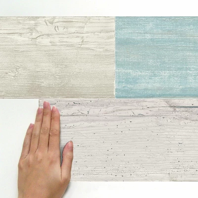 RoomMates Distressed Barn Wood Plank Peel And Stick Wallpaper Blue 3 RoomMates Distressed Barn Wood Plank Peel And Stick Wallpaper Blue