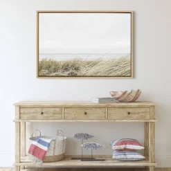 23" X 33" Sylvie East Beach Framed Canvas By Amy Peterson Natural - Kate & Laurel All Things Decor -Home Decoration Series GUEST 837820a1 b39b 48ee aefc 3eccfd3a2899