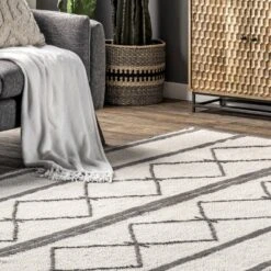 NuLOOM Sondra Machine Washable Wool Moroccan Diamond Area Rug -Home Decoration Series GUEST 84adb30d e2c2 40c5 98c5 bc69257c17ae