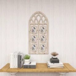 Wood 6 Slot Wall Photo Frame With Window Arch Shape Light Brown - Olivia & May 26 Wood 6 Slot Wall Photo Frame With Window Arch Shape Light Brown - Olivia & May -Home Decoration Series GUEST 85a76ba6 689f 473f b16a 393ebade6a8c
