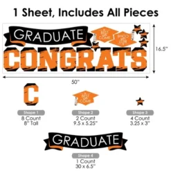 Big Dot Of Happiness Orange Graduation Party Photo Backdrop - Wall Decals -Home Decoration Series GUEST 87b585be 582c 442d b796 b542ad42dbbf