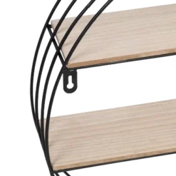 Honey-Can-Do Round Metal And MDF Wall Shelf Black