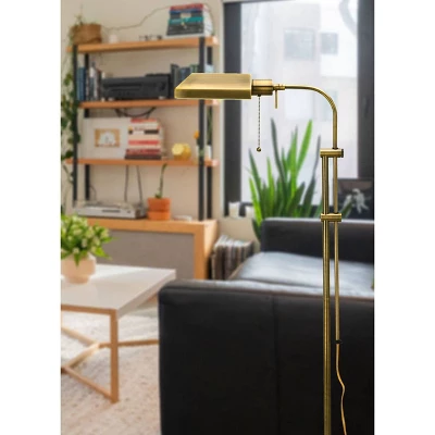 46" X 57" Adjustable Height Metal Pharmacy Floor Lamp Antique Brass - Cal Lighting 4 46" X 57" Adjustable Height Metal Pharmacy Floor Lamp Antique Brass - Cal Lighting - Image 2