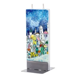Christmas 5.75" Christmas Village Candle Snowy Hand Painted Flatyz Candles - Flame Candles -Home Decoration Series GUEST 88ddccd8 5814 4c40 8b33 13876eb0ef88