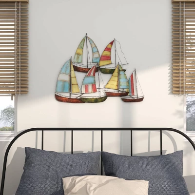 Coastal Metal Transportation Wall Decor Multi Colored - Olivia & May 12 Coastal Metal Transportation Wall Decor Multi Colored - Olivia & May - Image 10