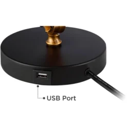 360 Lighting Taurus Industrial Rustic Desk Lamp 20" High Black Gold With USB Charging Port Adjustable For Bedroom Living Room Bedside Nightstand House -Home Decoration Series GUEST 89e0a08e 3e3d 4ad9 b379 1fa4a8fd9ed5