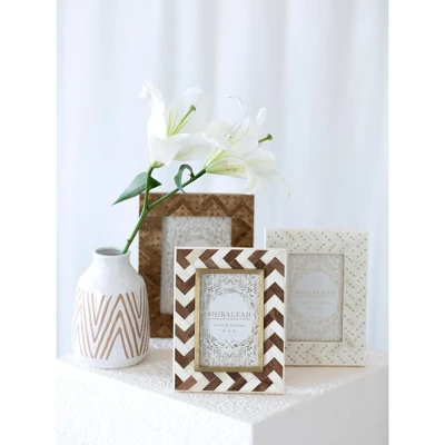 Mansour Chevron 4X6 Picture Frame - Multicolored - Shiraleah 3 Mansour Chevron 4X6 Picture Frame - Multicolored - Shiraleah