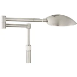 Possini Euro Design Eliptik Modern Desk Table Lamp 24 1/2" High Satin Nickel LED Swing Arm Adjustable Height For Bedroom Living Room Nightstand Office -Home Decoration Series GUEST 8a7413ef 0643 4ac1 9f68 9f61cfe1a0ac