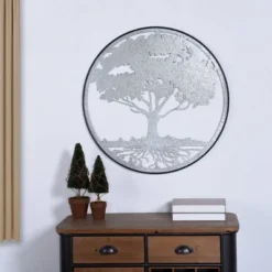Zen Galvanized Metal Tree Of Life Wall Art Silver - StyleCraft -Home Decoration Series GUEST 8b67d3b0 bdb3 4c83 8e46 ac64a102c046