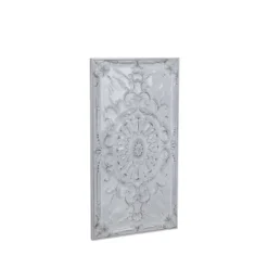 Metal Scroll Wall Decor With Embossed Details White - Olivia & May -Home Decoration Series GUEST 8c7b61c7 0e3b 4064 ad2c 109c77505fd1