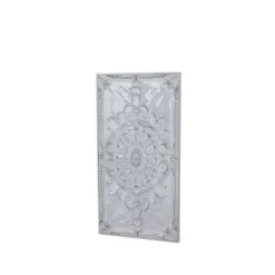 Metal Scroll Wall Decor With Embossed Details White - Olivia & May -Home Decoration Series GUEST 8d7a84bb ccd6 485e af4c cfbb0b5101e3