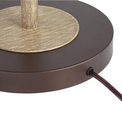 Regency Hill Rustic Farmhouse Pharmacy Floor Lamp With USB Charging Port 54" Tall Bronze Faux Wood Adjustable Swing Arm For Living Room Reading Office 7 Regency Hill Rustic Farmhouse Pharmacy Floor Lamp With USB Charging Port 54" Tall Bronze Faux Wood Adjustable Swing Arm For Living Room Reading Office - Image 5