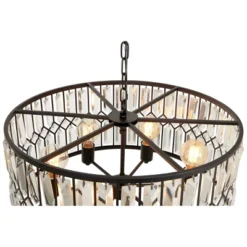Metal Crystal Embellishments 6 Light Chandelier With Link Style Chain Black - Olivia & May -Home Decoration Series GUEST 8fba779e 8a3a 48a3 b687 621d963625dd