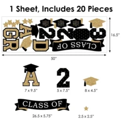 Big Dot Of Happiness Gold Class Of 2023 Graduation Party Wall Decals Set Of 20 -Home Decoration Series GUEST 8fc13f37 fc09 4ea6 a883 1e02e391baea