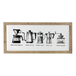 Metal Kitchen Wall Decor With Brown Frame White - Olivia & May -Home Decoration Series GUEST 91036e1b ff3f 4806 b901 93c74b7ddabc