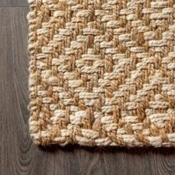 Hira Hand Woven Diamond Chunky Jute Area Rug - JONATHAN Y -Home Decoration Series GUEST 925e030d b015 4a76 ad2d a31f49667ffa
