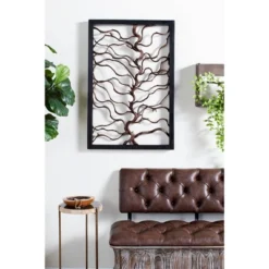 Wood Tree Branch Wall Decor With Black Frame Brown - Olivia & May -Home Decoration Series GUEST 9287c530 9996 44ec b247 b37399e509fc