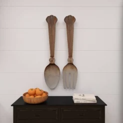 Metal Utensils Spoon And Fork Wall Decor Set Of 2 Brown - Olivia & May -Home Decoration Series GUEST 9336eca0 c59d 423b 8821 d9109c26d065