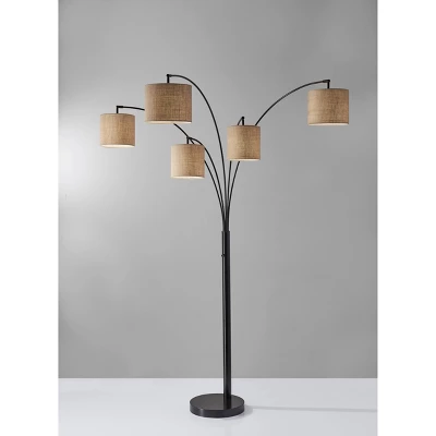82" Trinity 5-Arm Arc Lamp Bronze - Adesso 3 82" Trinity 5-Arm Arc Lamp Bronze - Adesso