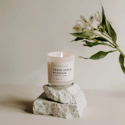 Sweet Water Decor Fresh Apple Blossom 11oz White Jar Candle 3 Sweet Water Decor Fresh Apple Blossom 11oz White Jar Candle