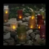 Northlight LED Lighted Flickering Garden Party Colorful Candle Bags Canvas Wall Art 11.75" X 11.75" -Home Decoration Series GUEST 941314b7 8825 4f98 a0aa 4430b4607ad0