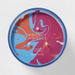 28oz Glass Moonlit Hibiscus Candle Light Blue - Opalhouse™ -Home Decoration Series GUEST 9562dc6d 4e42 481c 91d9 1f68f9f8ac72