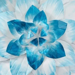 Set Of 3 Metal Floral 3D Wall Decors Blue - The Novogratz -Home Decoration Series GUEST 958c41d5 efff 4e6f 929d 65080553d731