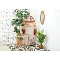 Carol & Frank Tabb Dune White Woven Throw Pillow