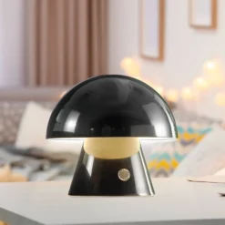 7" Porcini Contemporary Bohemian Rechargeable/Cordless Iron Integrated LED Mushroom Table Lamp - JONATHAN YFeb -Home Decoration Series GUEST 9745649e 3fb3 4125 9110 553616e0e0e5