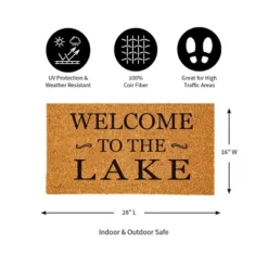 Evergreen 16 X 28 Inches Welcome To The Lake Door Mat | Non-Slip Rubber Backing | Dirt Catching Natural Coir | Indoor And Outdoor Home Decor -Home Decoration Series GUEST 97cab290 f0cd 417b 88d3 a35bd4d4f0fa
