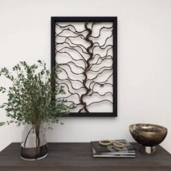 Wood Tree Branch Wall Decor With Black Frame Brown - Olivia & May -Home Decoration Series GUEST 980b3bf7 9453 4b2a b7b5 09dfb5720d1c