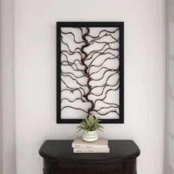 Wood Tree Branch Wall Decor With Black Frame Brown - Olivia & May -Home Decoration Series GUEST 98df6323 e270 4bee b4f6 de31a490afc7