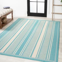 Haynes Modern Double Stripe Indoor/Outdoor Area Rug - JONATHAN Y -Home Decoration Series GUEST 99579042 3d06 4a96 a69a 7764dad5c179