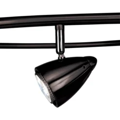 Home Decoration Series 24 Pro Track Salazar S-Wave 6-Head LED Ceiling Track Light Fixture Kit Spot Light GU10 Adjustable Black Metal Modern Kitchen Bathroom Dining 54" Wide