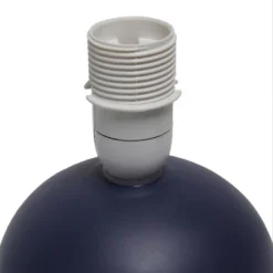 8.66" Petite Ceramic Orb Base Bedside Table Desk Lamp With Matching Tapered Drum Fabric Shade Blue - Creekwood Home -Home Decoration Series GUEST 9b88cfe8 5f70 4d6e bc67 71d74b0898a7