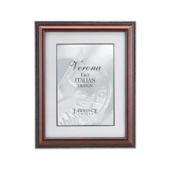 Lawrence Frames 4" X 6" Wooden Walnut Brown Picture Frame With Gold Beads 198746