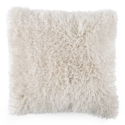 Fuzzy Oversized Throw Pillow - Shag Faux Fur Glam Decor - Plush Square Accent Or Floor Pillow For Bedroom, Living Room, Or Dorm By Lavish Home (Beige) 4 Fuzzy Oversized Throw Pillow - Shag Faux Fur Glam Decor - Plush Square Accent Or Floor Pillow For Bedroom, Living Room, Or Dorm By Lavish Home (Beige) - Image 2