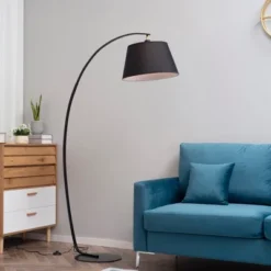 HOMCOM Arched Floor Lamp, Modern Standing Lamp With Foot Switch & Metal Base, Corner Reading Lamps Tall Pole Light For Office Bedroom Living Room -Home Decoration Series GUEST a01cc656 3c3f 46f3 8177 d260078e23f0