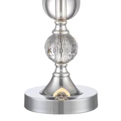 360 Lighting Solange Modern Table Lamps 25" High Set Of 2 Stacked Crystal Glass Silver White Tapered Drum Shade For Bedroom Living Room Nightstand -Home Decoration Series GUEST a0d88960 849b 4305 9c4f 3b39fe469dfe