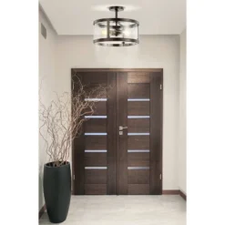 15" Iron And Glass Herndon Modern LED Flush Mount - Jonathan Y -Home Decoration Series GUEST a12c8e0d e7c1 4c63 ae0c 8d6f785c2d2a