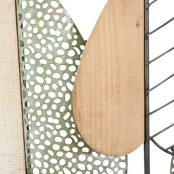 Metal Leaf Varying Texture Wall Decor With Wood Frame Brown - Olivia & May -Home Decoration Series GUEST a167c681 342d 41bd a6dd 7c273b046d84