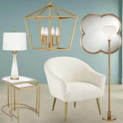 Possini Euro Design Cecil Modern Industrial Torchiere Floor Lamp 71" Tall Warm Gold Metal Opal Glass Shade For Living Room Bedroom Office House Home -Home Decoration Series GUEST a40a4876 4d1a 4982 bfca 1144fb6c5584