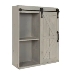 Decorative Wood Wall Storage Cabinet With Sliding Barn Door Rustic Gray - Kate & Laurel All Things Decor -Home Decoration Series GUEST a98be8ca bf37 4197 88d6 54bc0db63235