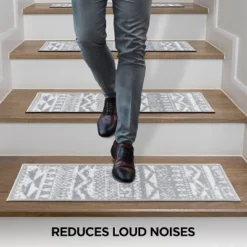 World Rug Gallery Modern Geometric Non-Slip Stair Treads -Home Decoration Series GUEST a9c9f9cd f64d 46f3 876a 5b56b7d7c1ca