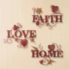 Collections Etc Metal Home, Love And Faith Wall Art 11" X 1" X 11.5"