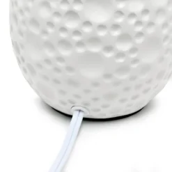 14.17" Traditional Ceramic Texture Thumbprint Tear Drop Table Desk Lamp With Tapered White Shade White - Creekwood Home -Home Decoration Series GUEST aaaf8a8b 5388 4015 ad64 43adbe8e3876