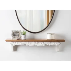 28" X 6" Abberly Wood Decorative Wall Shelf Rustic Brown - Kate & Laurel All Things Decor -Home Decoration Series GUEST aafaa61e 2812 4d0c b29a 16fad60d6fa2