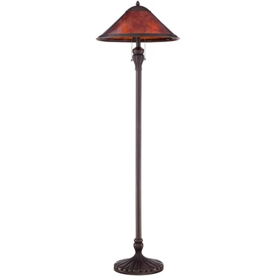 Regency Hill Capistrano Rustic Mission Floor Lamp Standing 57 1/2" Tall Bronze Metal Natural Mica Cone Shade For Living Room Bedroom Office House Home 7 Regency Hill Capistrano Rustic Mission Floor Lamp Standing 57 1/2" Tall Bronze Metal Natural Mica Cone Shade For Living Room Bedroom Office House Home - Image 5
