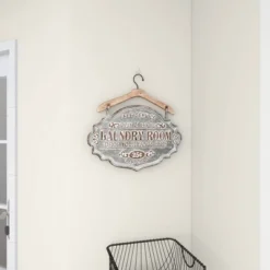 Metal Sign Laundry Room Wall Decor Gray - Olivia & May -Home Decoration Series GUEST ade30909 8dab 44f0 92a4 5f3a37f2ee0f
